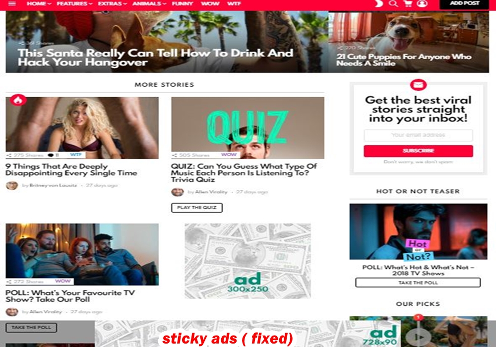 Best Viral Magazine WordPress Theme + quiz questions ...