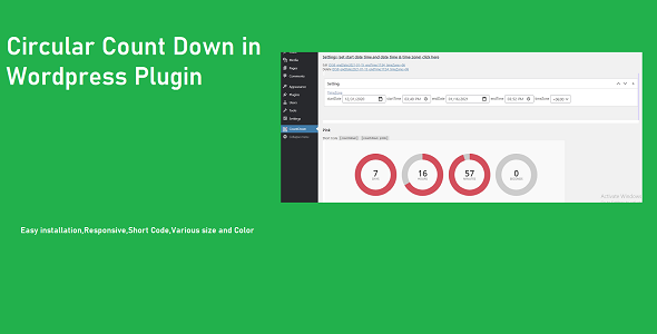 Circular Count Down in WordPress Plugin