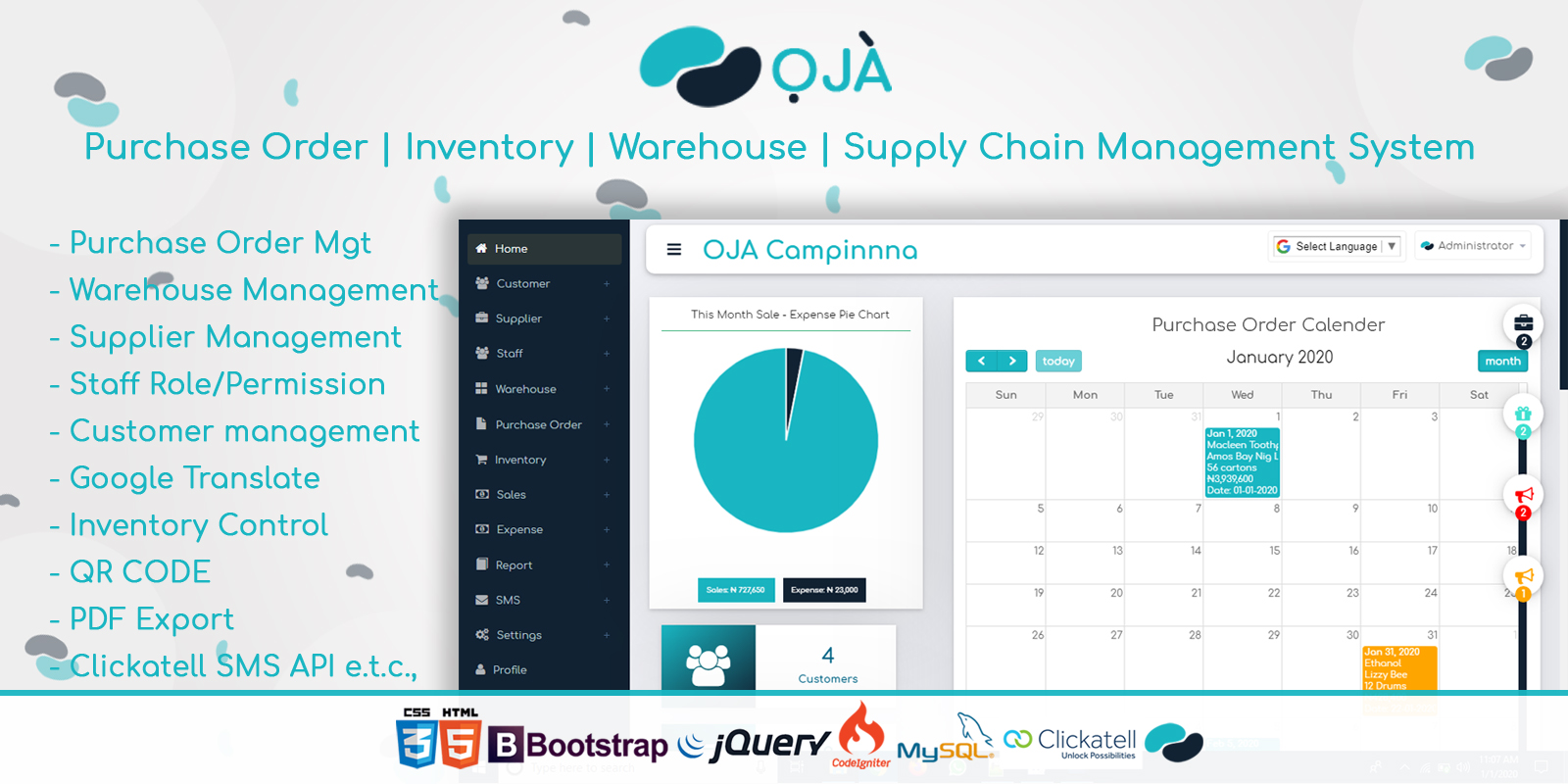 create a purchase order and inventory system
