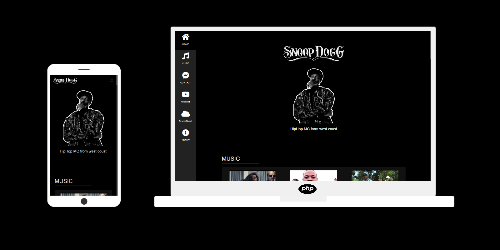 phpMC - musician fun page cms script