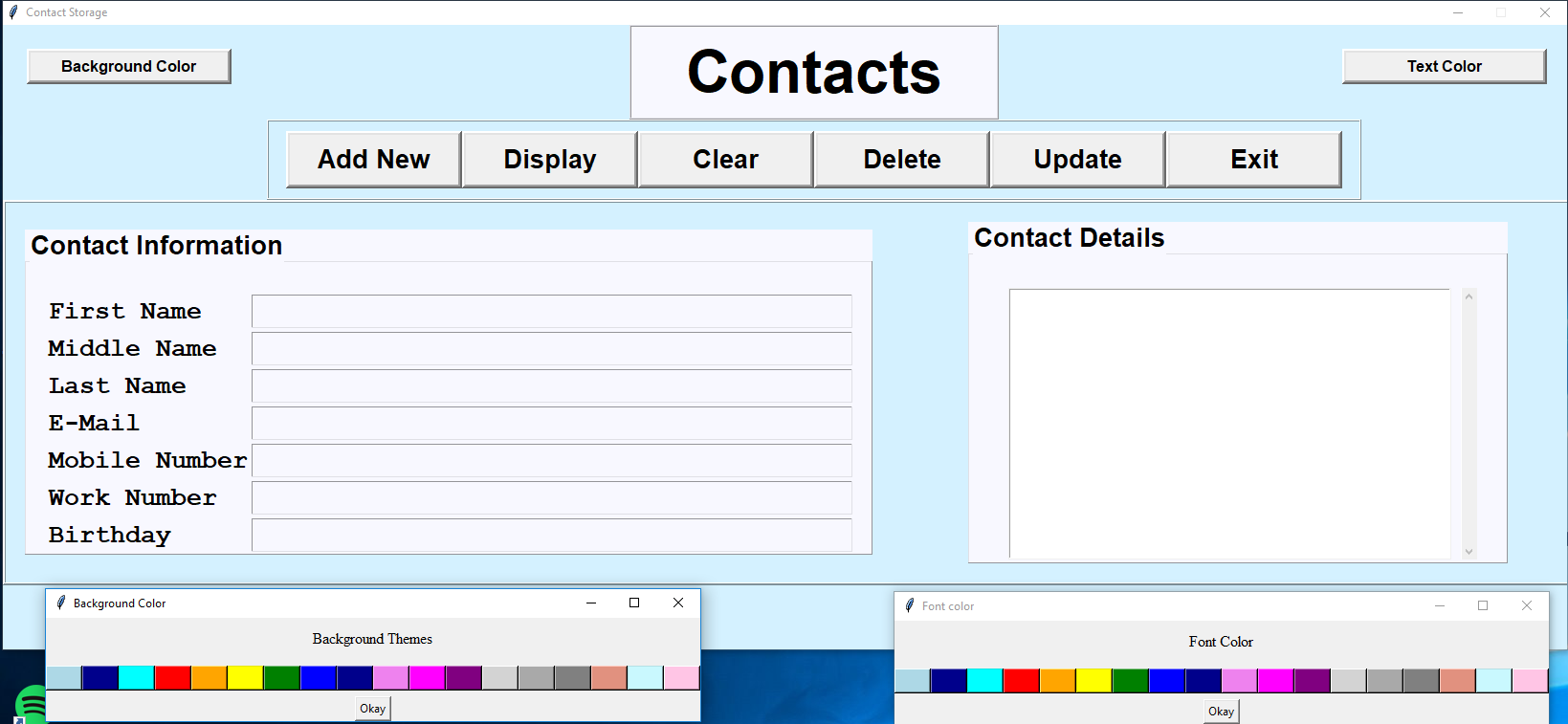 Design a Contact Database Storage for you