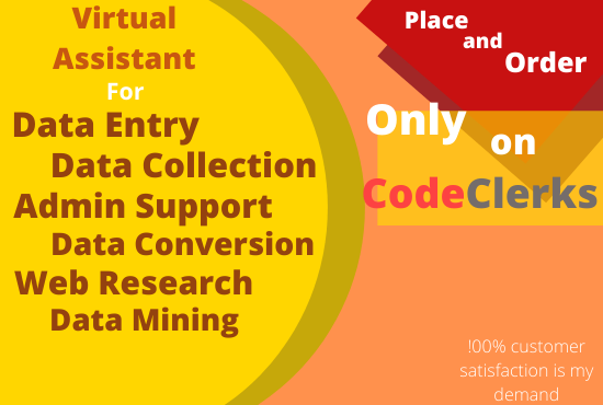 Virtual Assistant For Data Entry, data mining, data...