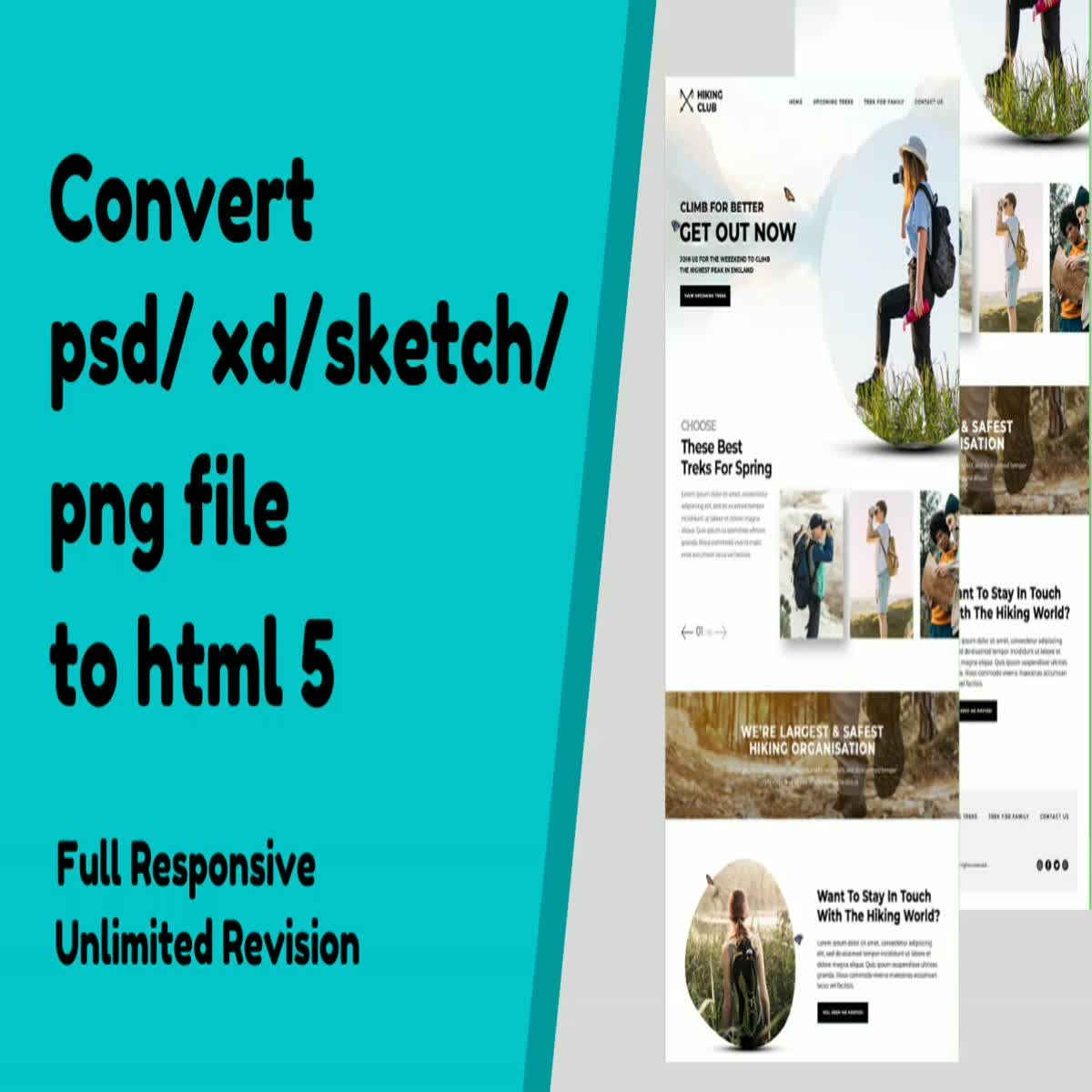 I will convert psd to html, xd to html, sketch to ht...