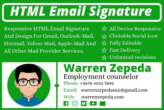 I will create a professional responsive clickable ema...