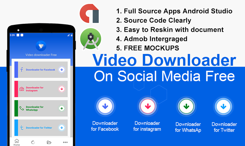 instagram video downloader source app android with ad...