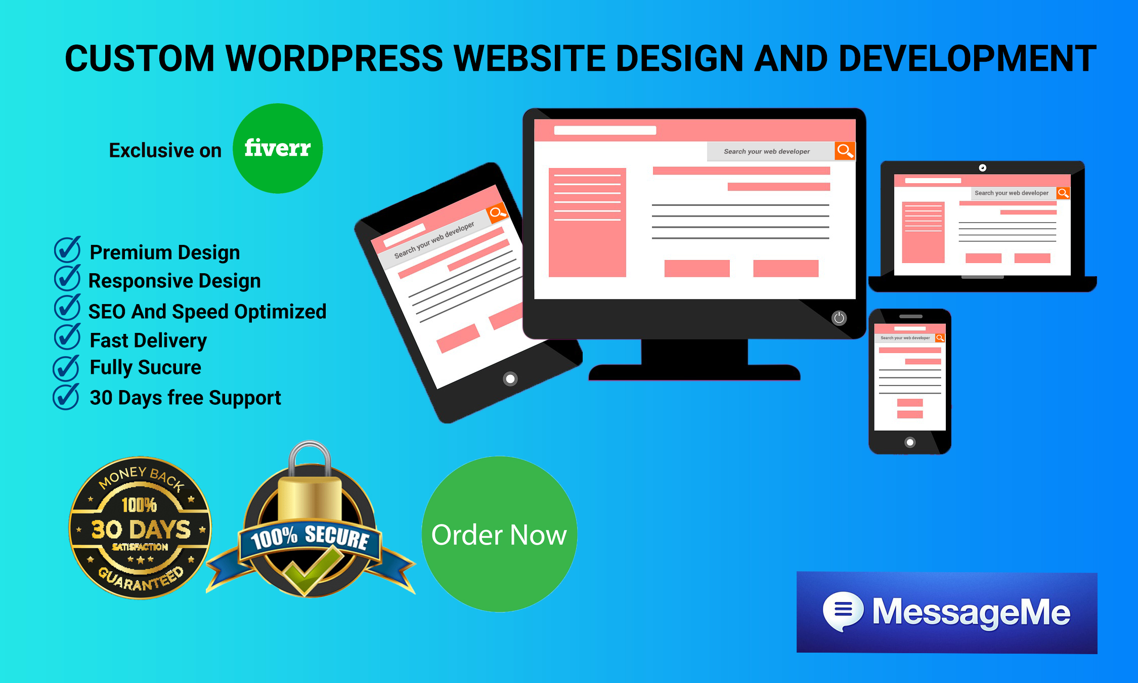 I will design and develop professional wordpress webs...