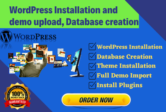I will do install wordpress, upload theme and custom...