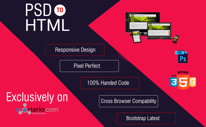 I will convert psd to html, figma to html, xd to html...