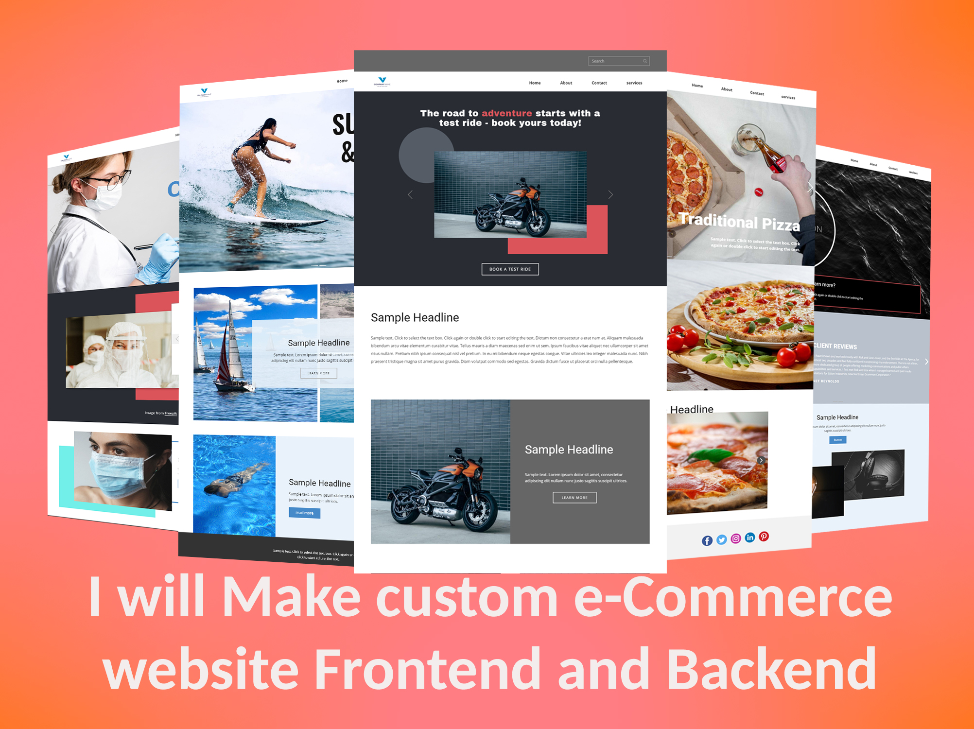 I will make custom ecommerce website frontend and bac...