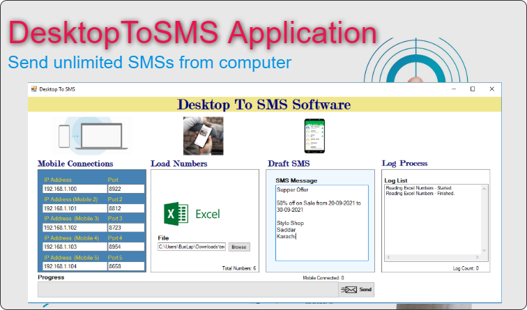 Desktop To SMS software and Android SMS server with C...