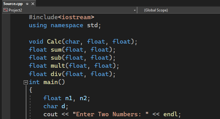 BASIC CALCULATOR from Programming Fundamentals in C +