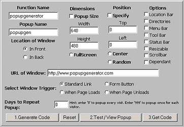 popup generator 