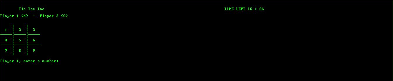TIC TAC TOE CONSOLE BASED GAME WITH TIME