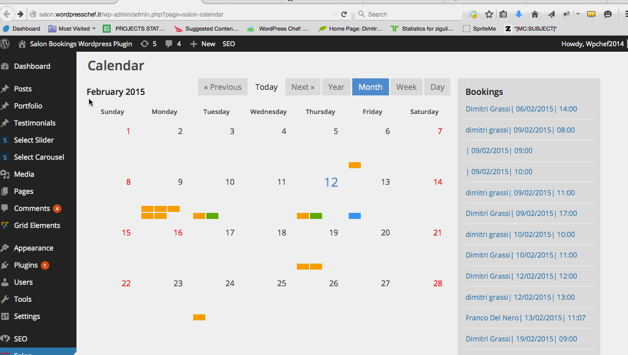Salon booking wordpress plugin