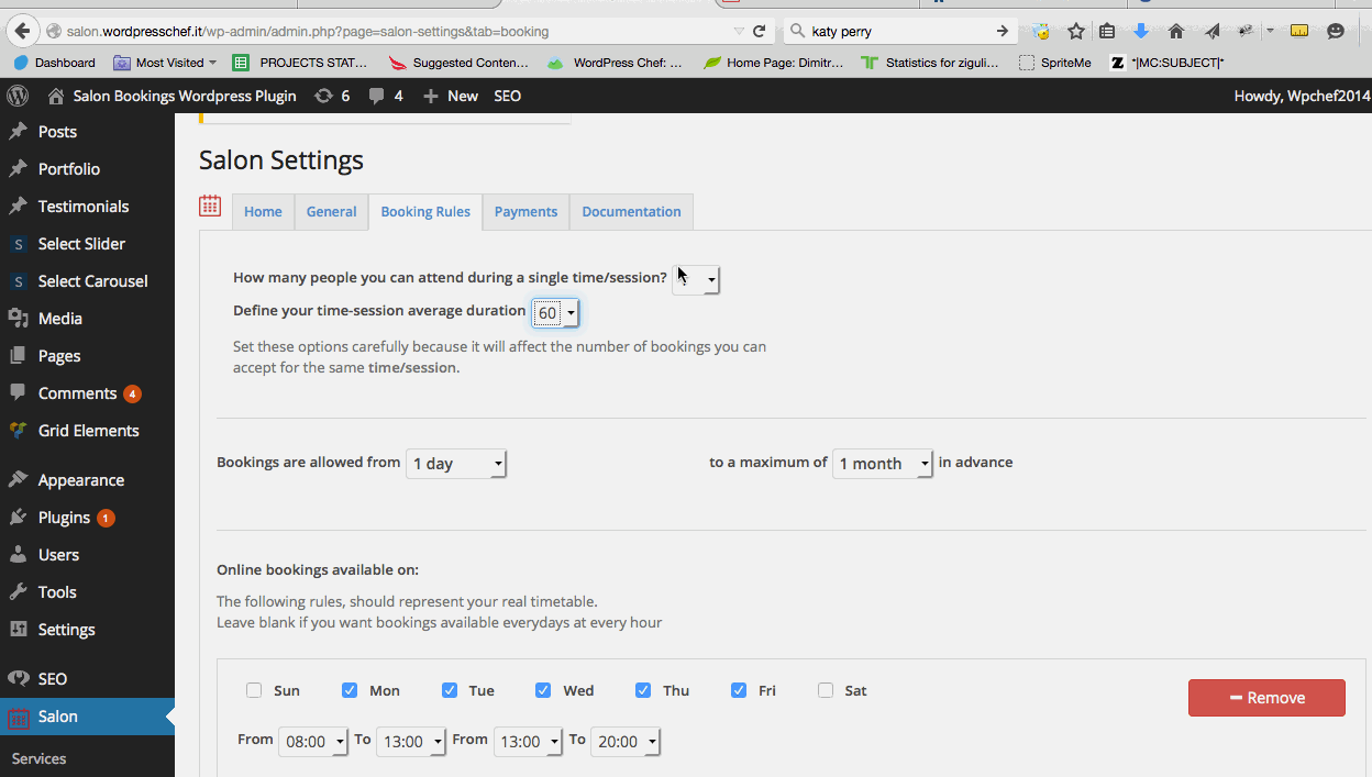 Salon booking wordpress plugin