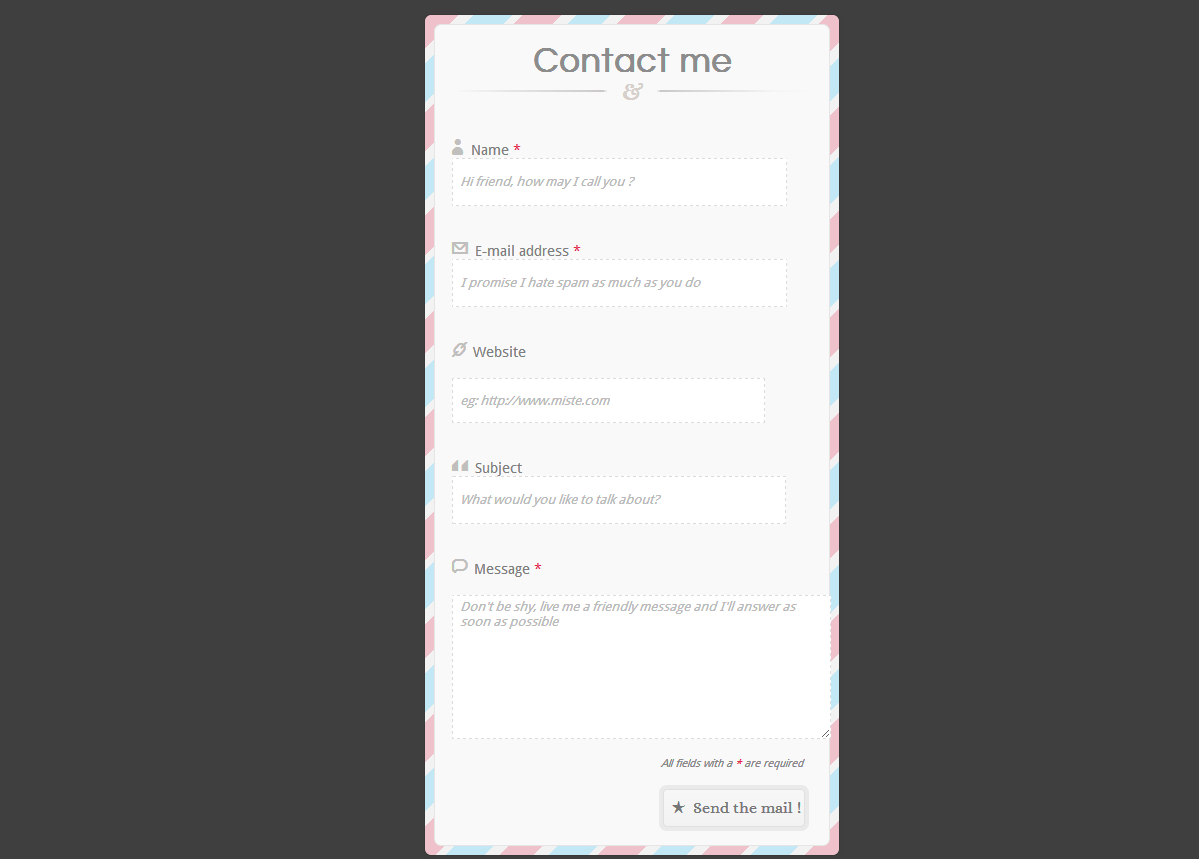 Pure CSS3 HTML5 PHP Contact form Without Images