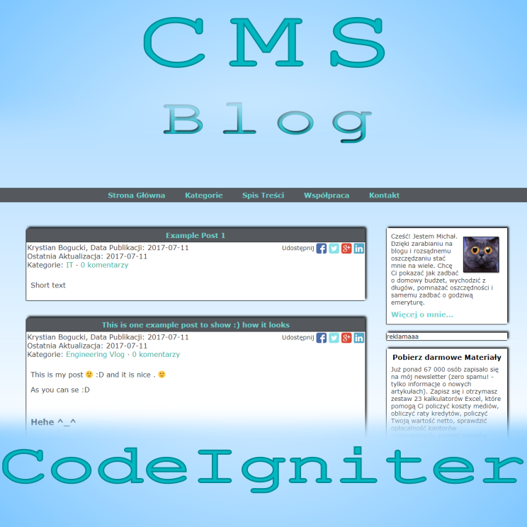 CMS powered by CodeIgniter
