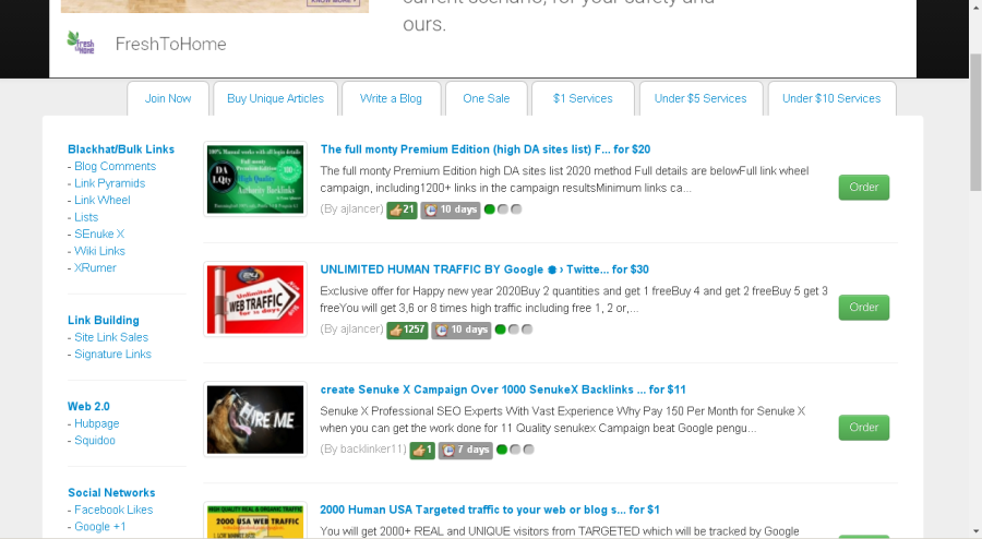 Mini Store Page for SEOClerks Affiliate for