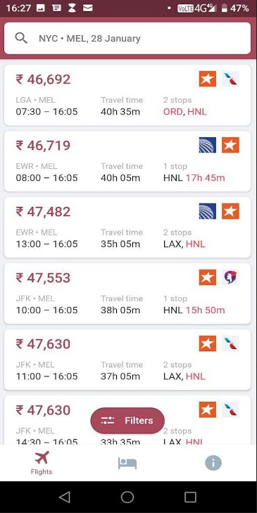 Automated Hotel & Flight Search Engine Android App