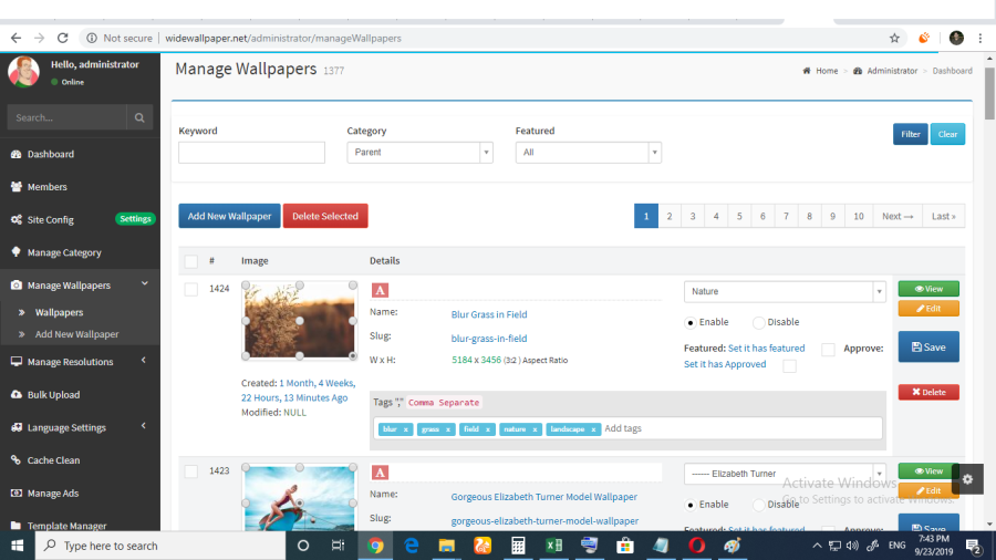 PHP Photo gallery Website, Free earning Wallpaper Website Script