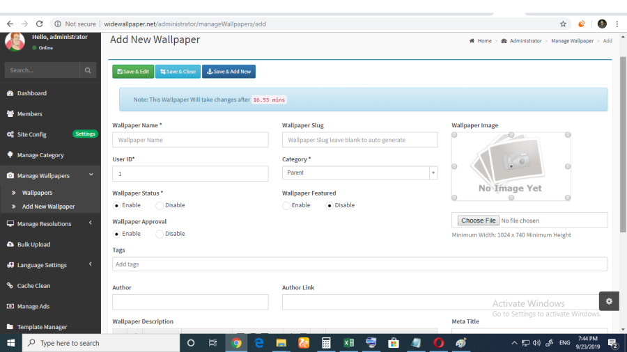 PHP Photo gallery Website, Free earning Wallpaper Website Script