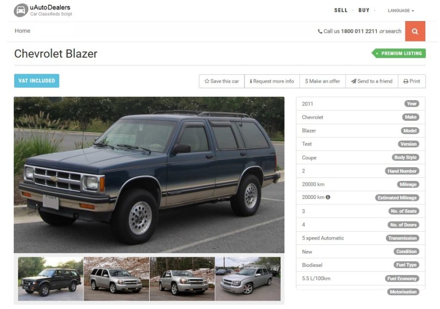 uAutoDealers - Auto Classifieds And Dealers Script