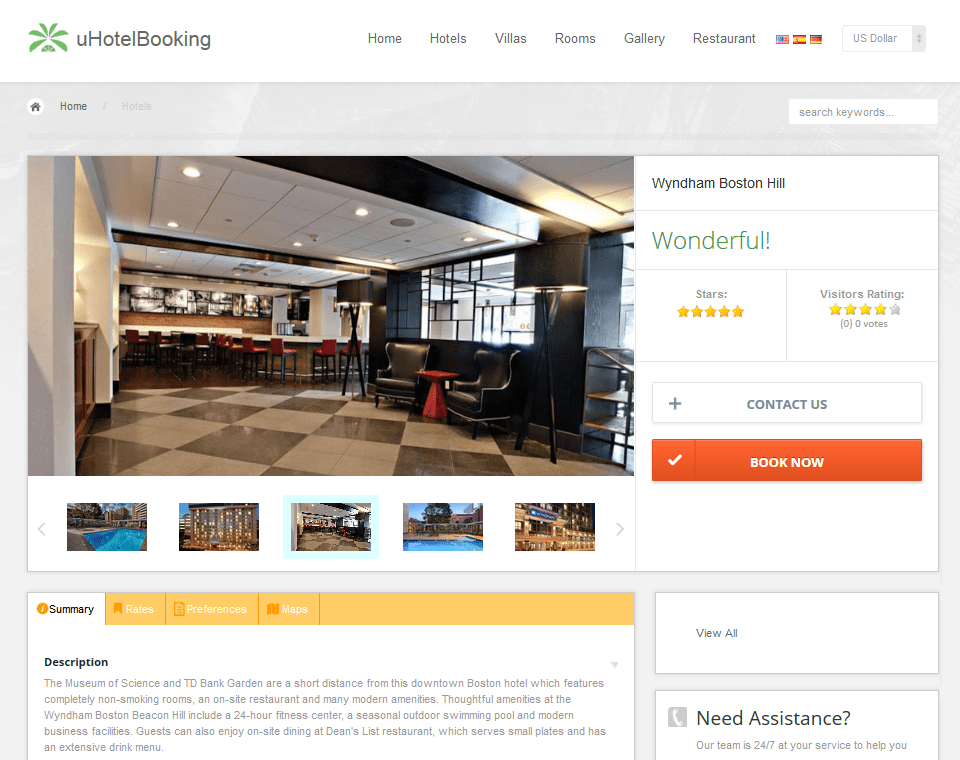 uHotelBooking - Hotel Booking and Reservation PHP Script