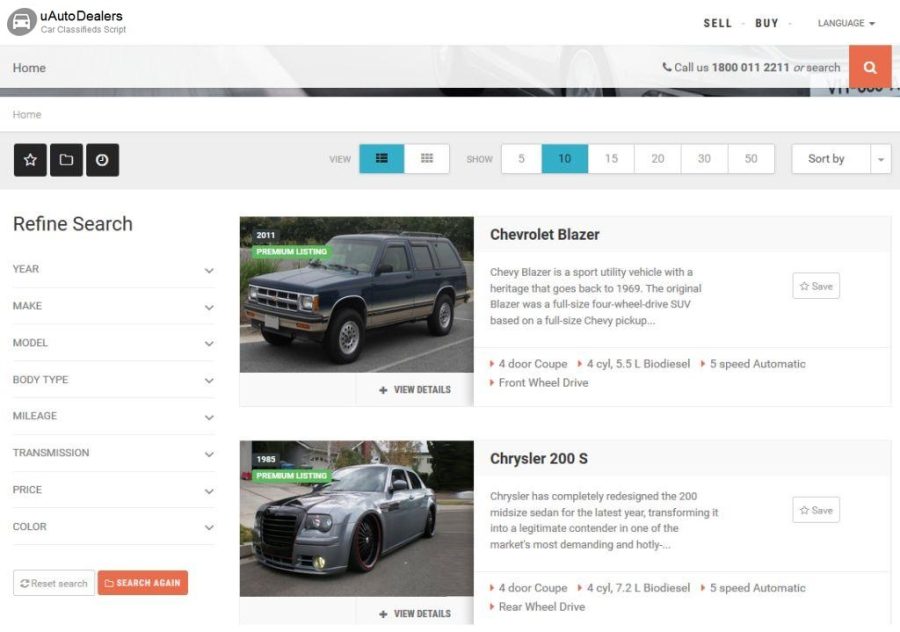 uAutoDealers - Auto Classifieds And Dealers Script