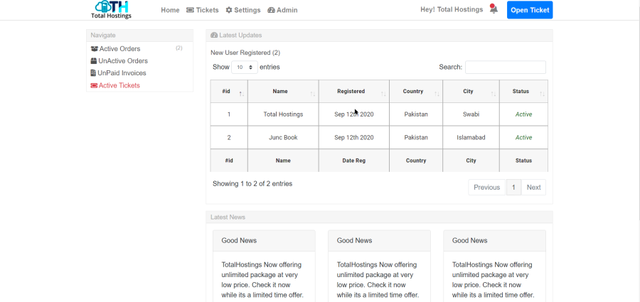 I'll provide you Web Hosting Billing system or any order inboice and support system along members