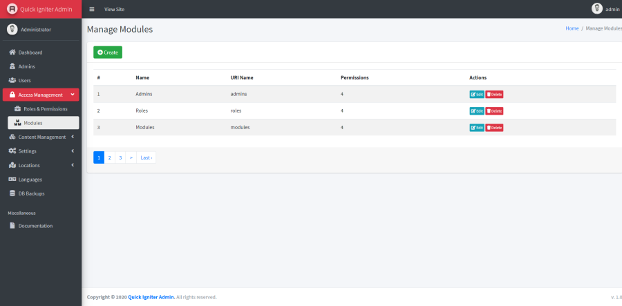Quick Igniter Admin &ndash; CodeIgniter Admin Panel