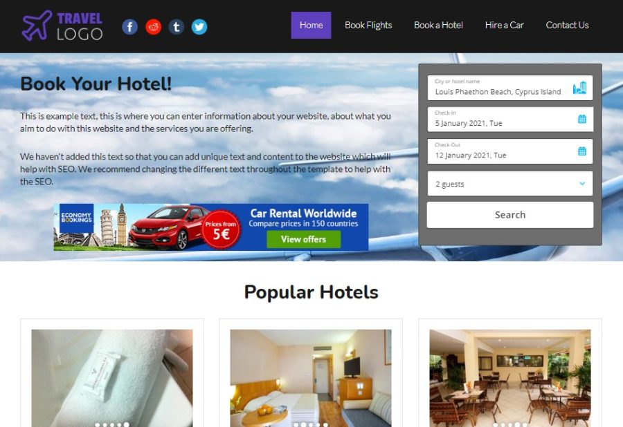 TPTravel PHP Script - Travel Affiliate Script