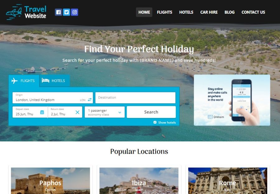 Your Own Travel Comparison Website - Setup, Domain Name & First Month of Hosting Included!