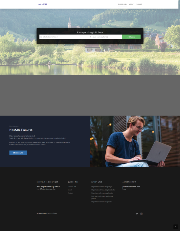 NiceURL - URL Shortener with Ads Support