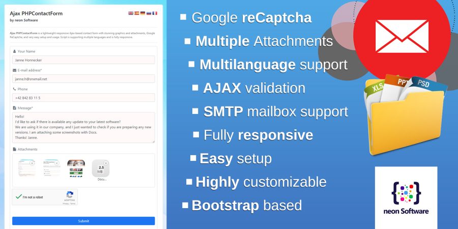 Ajax PHPContactForm - reponsive Ajax Contact Form with attachments