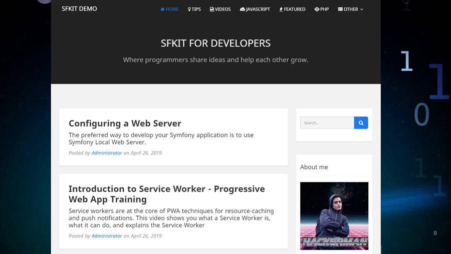 Sfkit - Flexible CMS built with Symfony 4