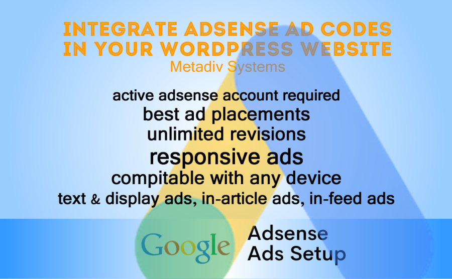 Implement adsense ad codes on your wordpress website