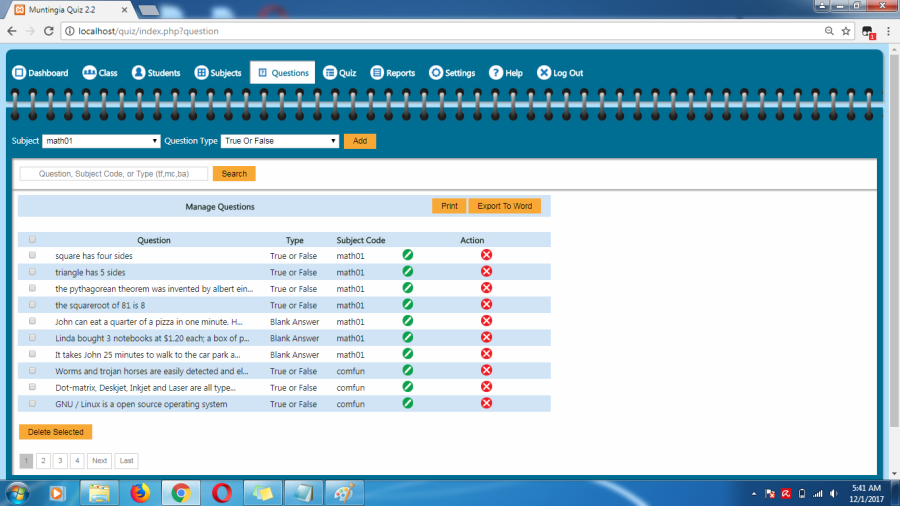 Muntingia PHP Online Quiz With Timer