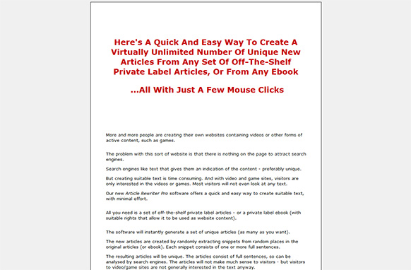 Article Rewriter Pro -for Websites, Blogs, Articles and simple Texts
