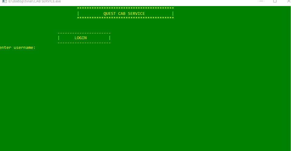 CAB SERVICE AND MANAGEMENT SYSTEM WITH C++