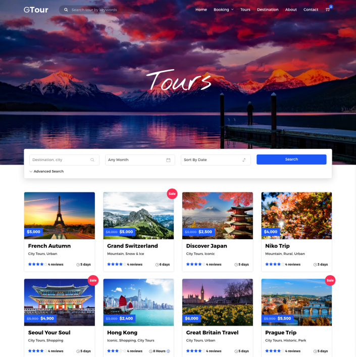 build a travel tourism booking website