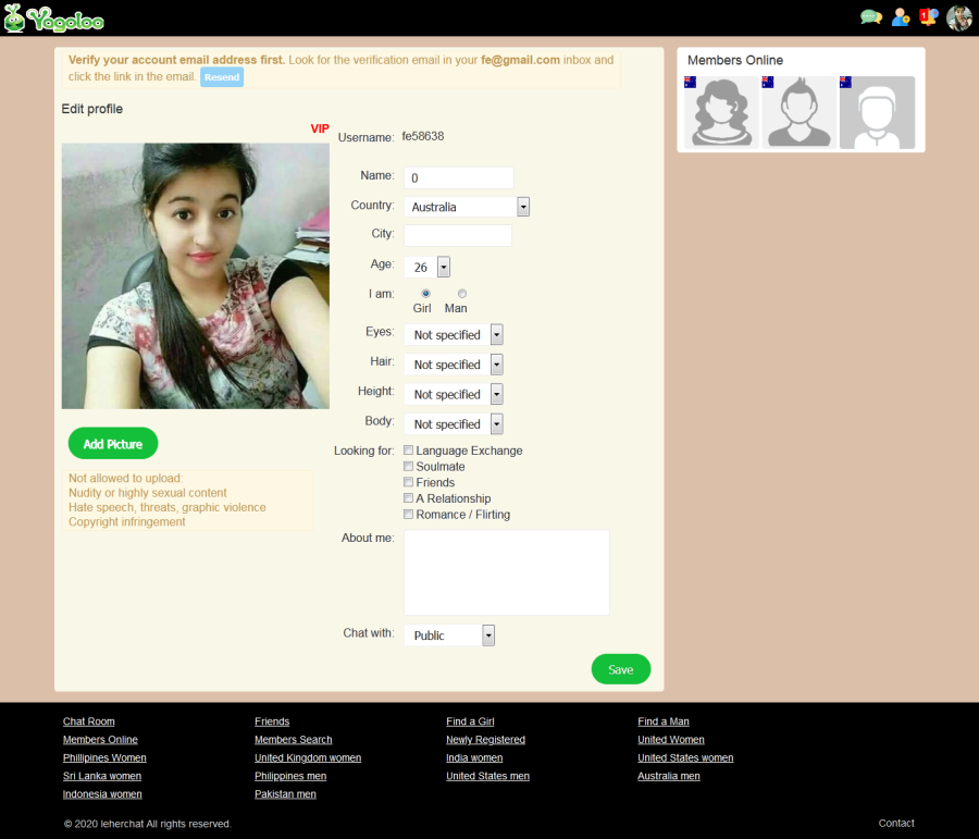 Php dating website with chat room list