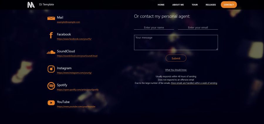 Music - Person Page Responsive Template