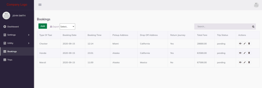 Online Taxi Booking Management System in PHP MySQL Codeigniter Framework