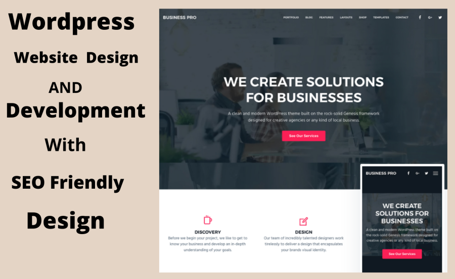 build Seo friendly responsive wordpress website design and wordpress development 