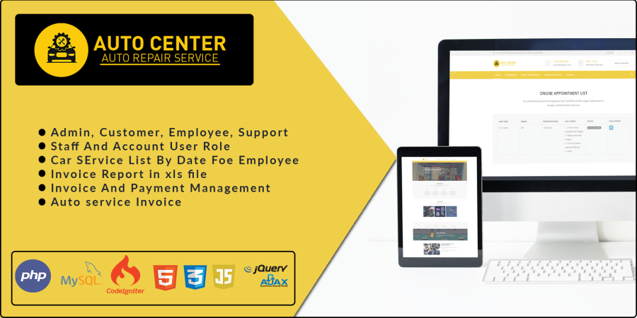 Auto Garage System With manage customers schedule, invoice, monthly expenses and reports.