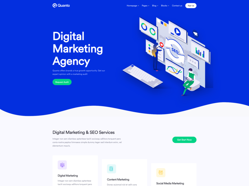 I will create digital marketing Agency website
