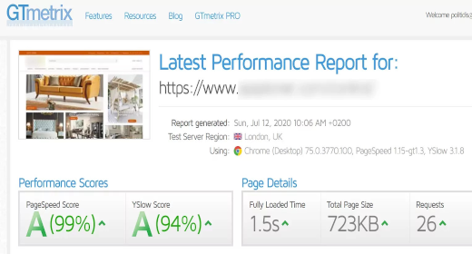 Load Sites in less than 2sec. Pagespeedinsights, GTMetrix