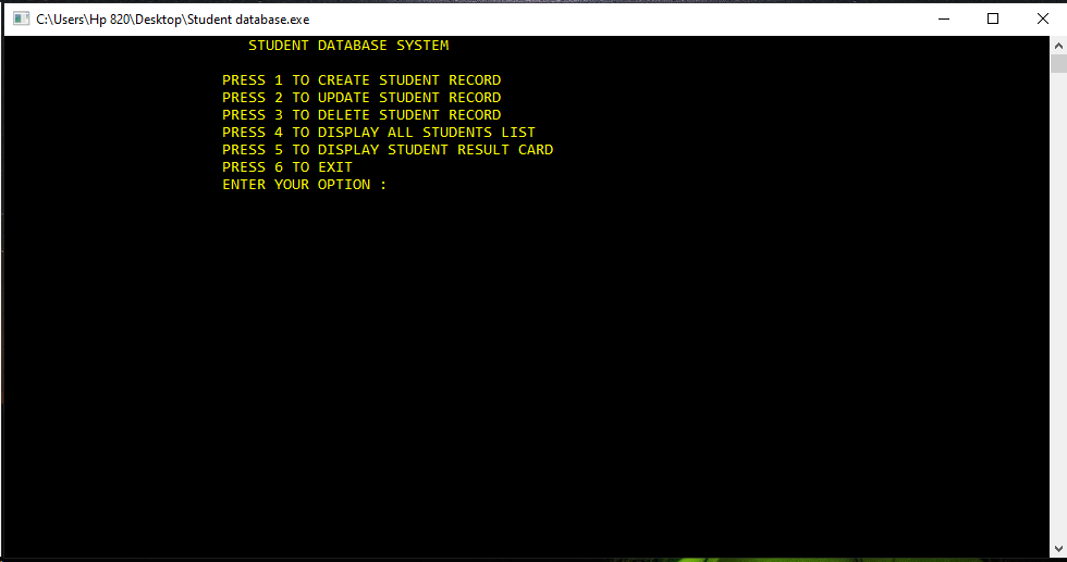 Student Database Management Project in C++ for 1st and 2nd semesters Students