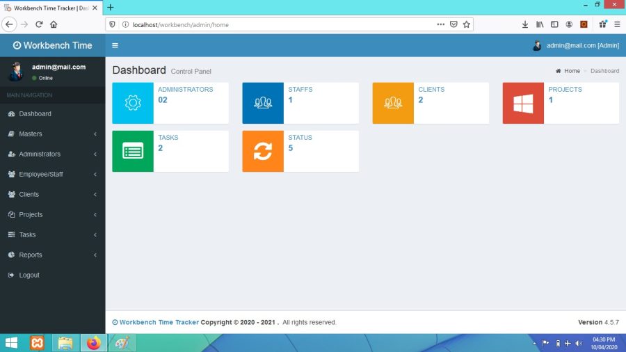 Workbench Project Time Tracker - PHP CodeIgniter