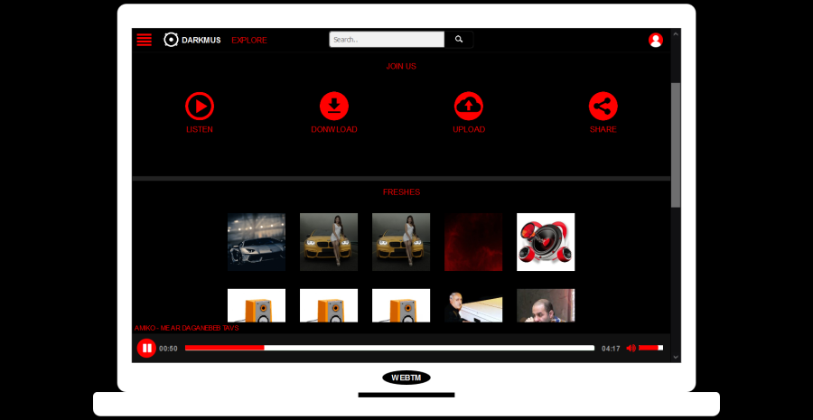 Darkmus - Music sharing platform